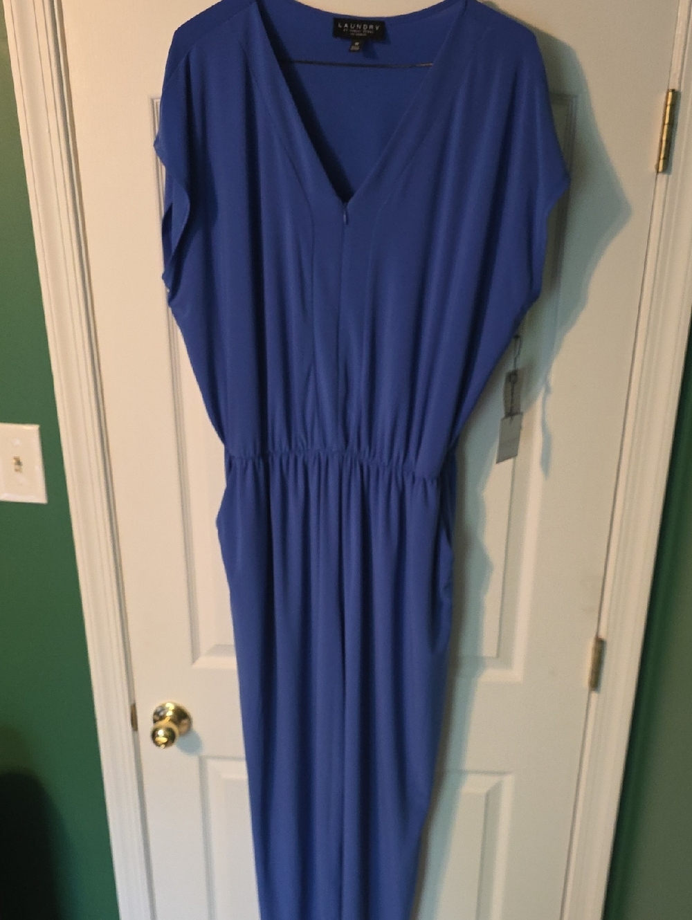 Laundry by Shelli Segal Cobalt Blue V-Neck Maxi Dress